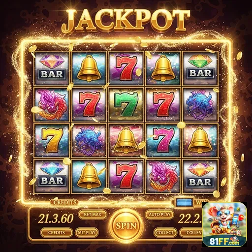 Imagem do jogo de slots Jackpot no site 81ff, mostrando os rolos e símbolos emocionantes.